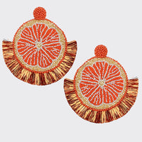 Orange Mosaic Citrus Earrings
