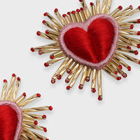 Sparkle Heart Silk Earrings Large