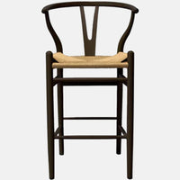 Black Wishbone Island Counter Stool