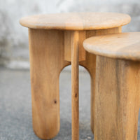 Small Wooden Curve Round Table