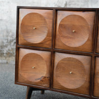 Wooden 6 Drawer Deep Circle Design Cabinet