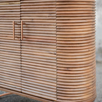 Wooden Bevelled 2 Door Capsule Shape Console
