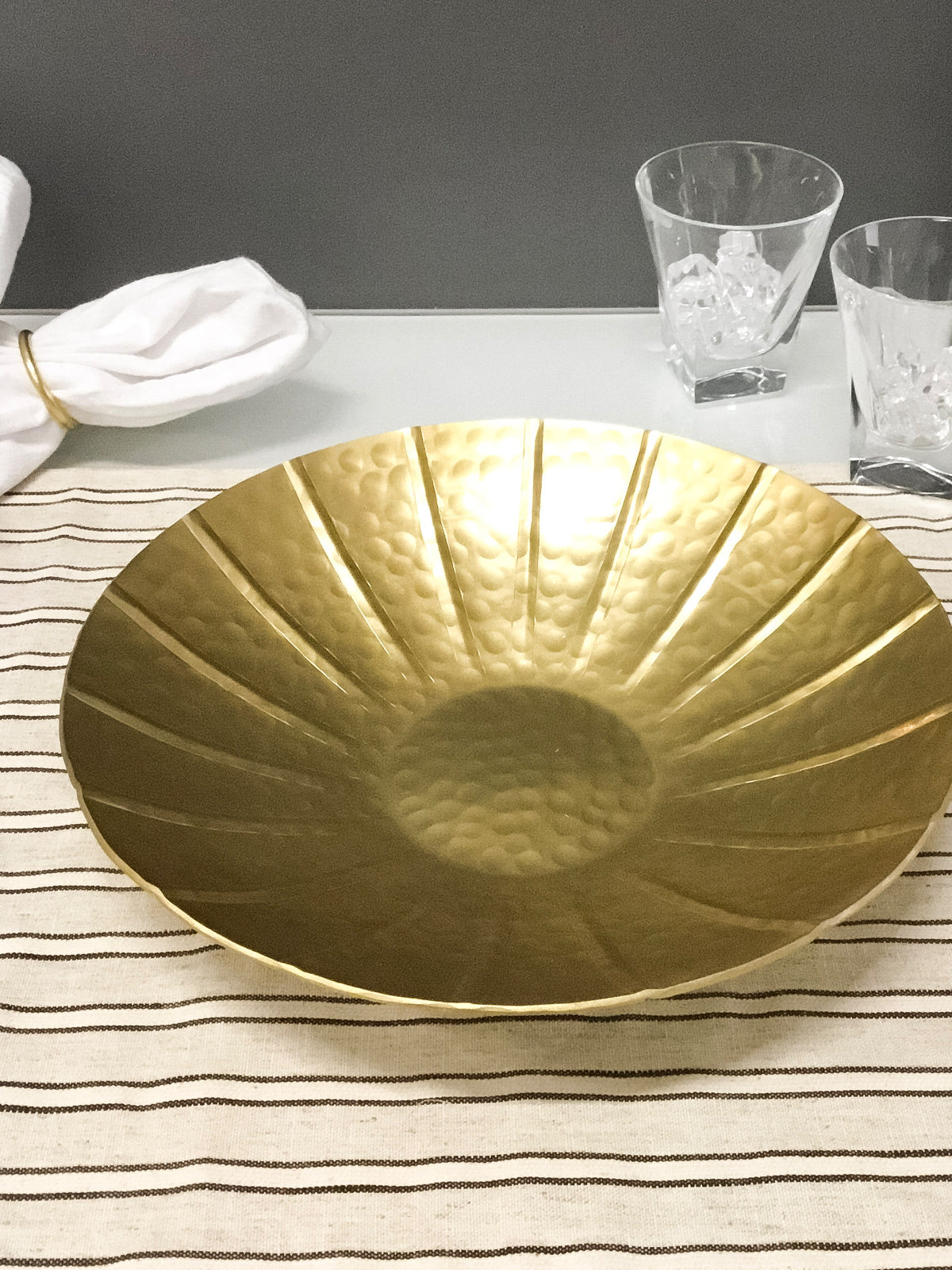 Gold Sunburst Hammered Bowl